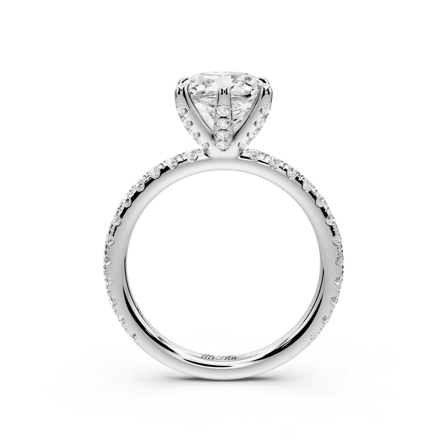 Elise - 2ct 14k white gold cushion diamond 6 - Talon Prong Diamond Crown with Pavé Engagement Ring - Mr. Alex Jewelry