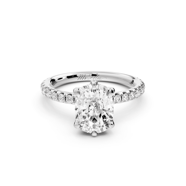 Elise - 2ct 14k white gold ecushion diamond 6 - Talon Prong Diamond Crown with Pavé Engagement Ring - Mr. Alex Jewelry
