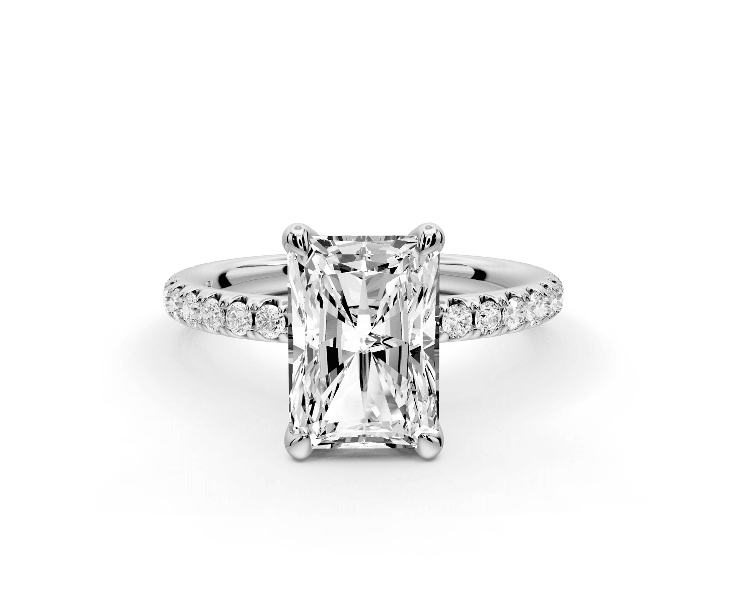 Elise - 2ct 14k white gold radiant diamond 6 - Talon Prong Diamond Crown with Pavé Engagement Ring - Mr. Alex Jewelry