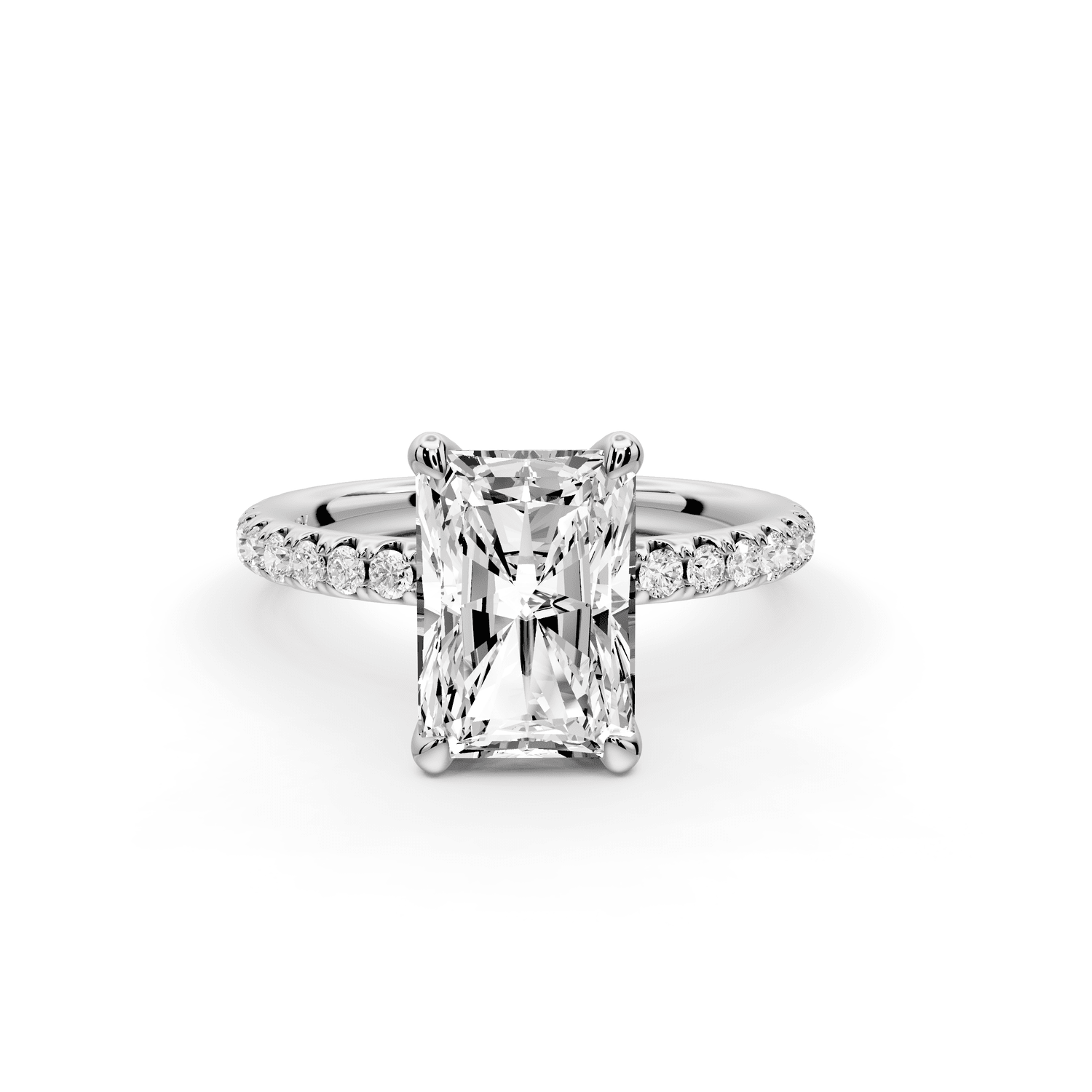 Elise - 2ct 14k white gold radiant diamond 6 - Talon Prong Diamond Crown with Pavé Engagement Ring - Mr. Alex Jewelry