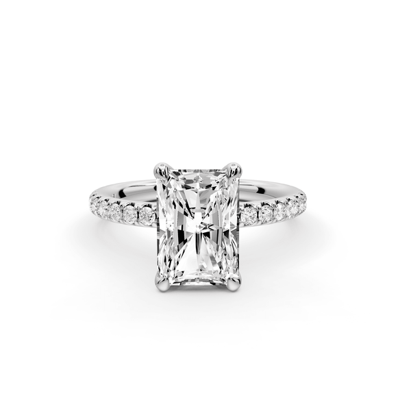 Elise - 2ct 14k white gold radiant diamond 6 - Talon Prong Diamond Crown with Pavé Engagement Ring - Mr. Alex Jewelry