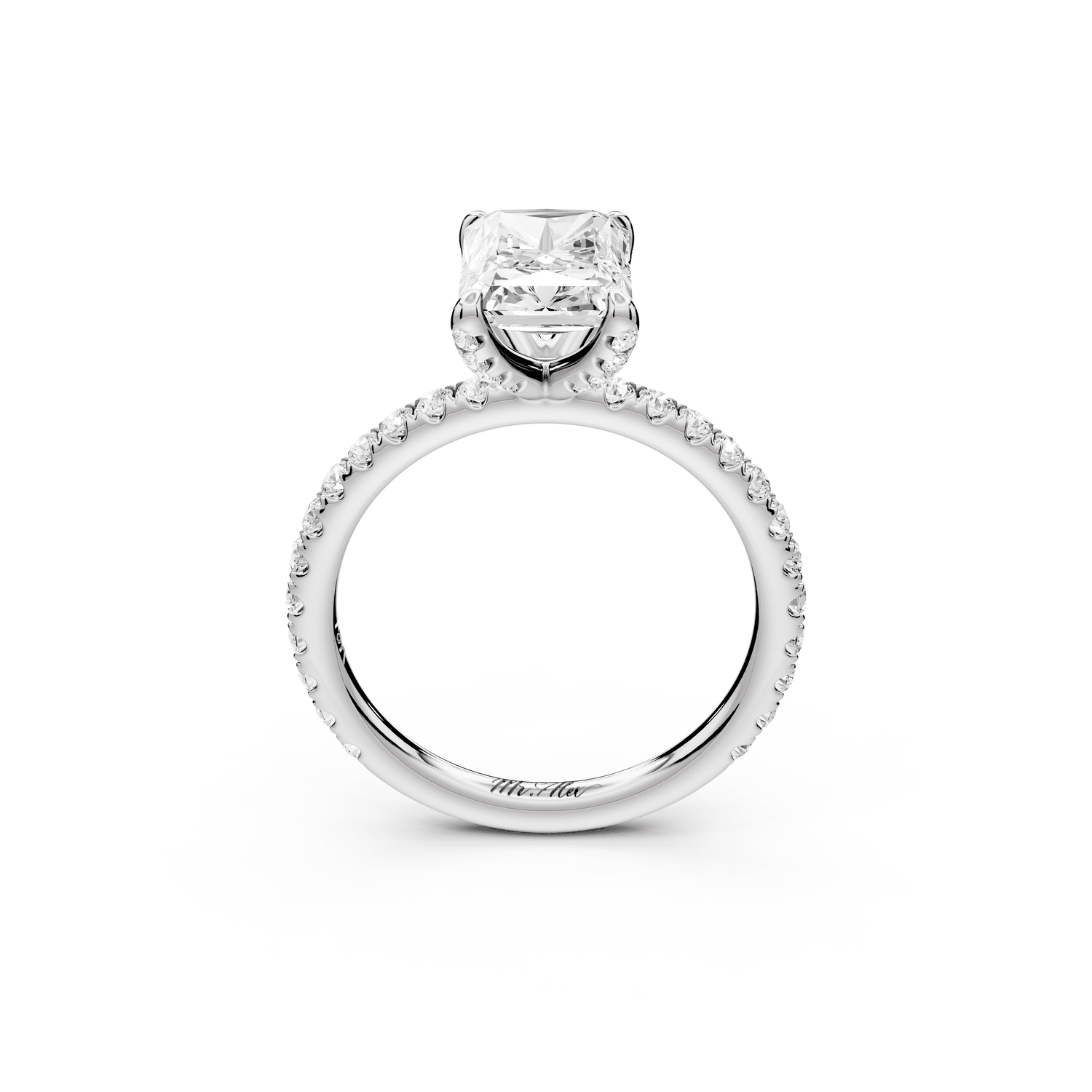 Elise - 2ct 14k white gold radiant diamond 6 - Talon Prong Diamond Crown with Pavé Engagement Ring - Mr. Alex Jewelry