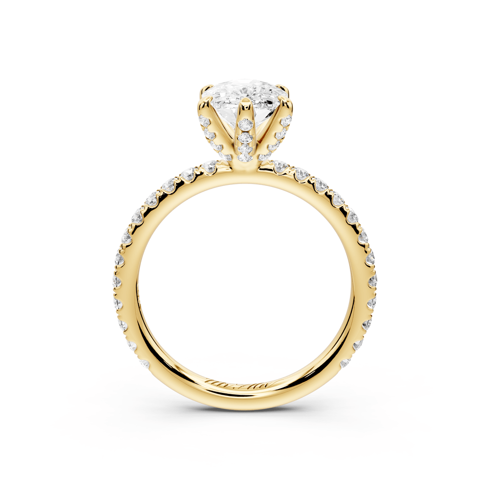 Elise - 2ct 14k yellow gold ecushion diamond 6 - Talon Prong Diamond Crown with Pavé Engagement Ring - Mr. Alex Jewelry