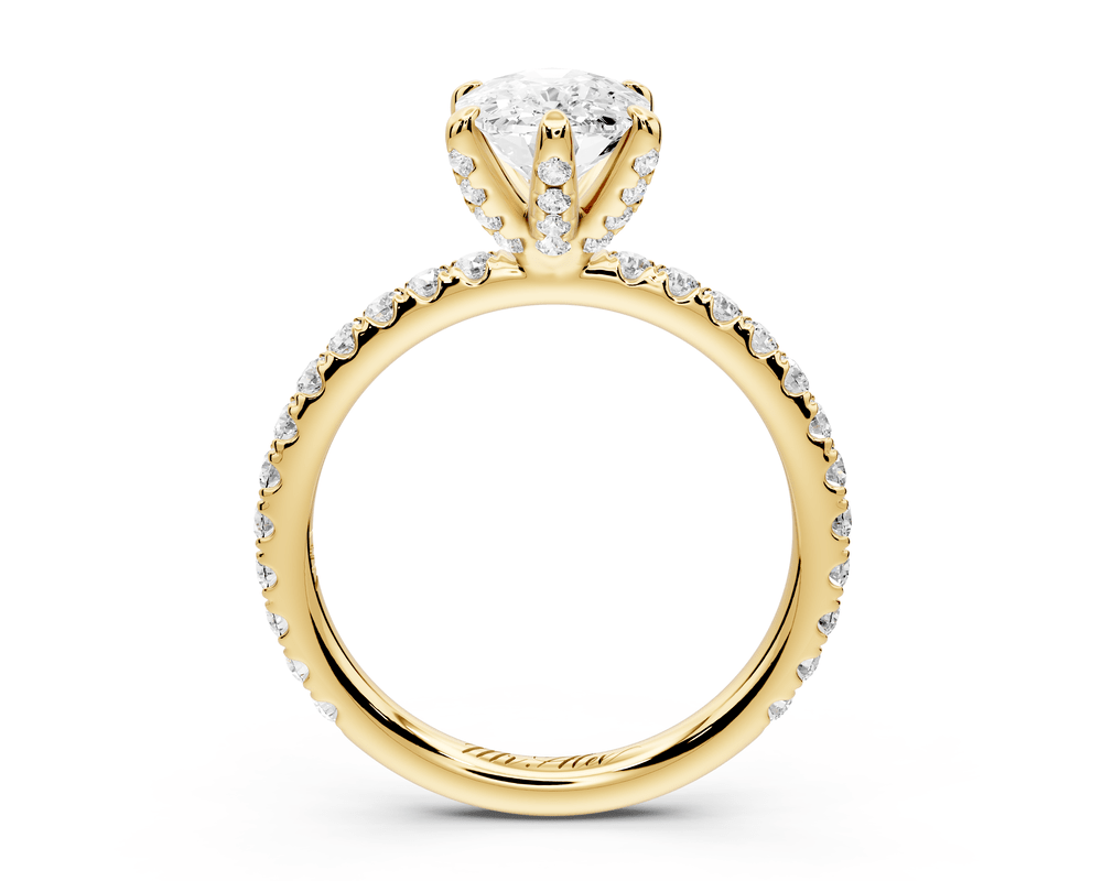 Elise - 2ct 14k yellow gold ecushion diamond 6 - Talon Prong Diamond Crown with Pavé Engagement Ring - Mr. Alex Jewelry