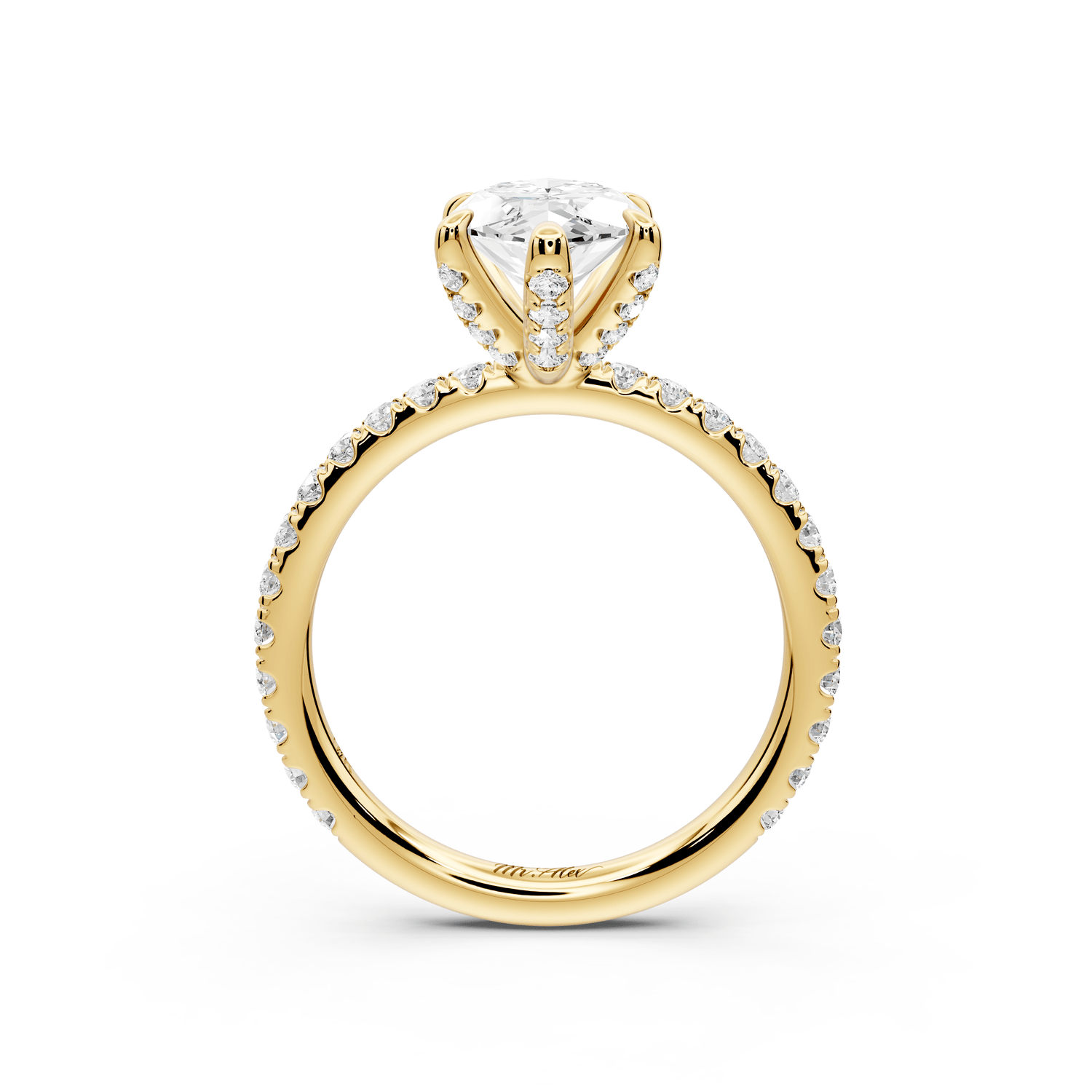 Elise - 2ct 14k yellow gold marquise diamond 6 - Talon Prong Diamond Crown with Pavé Engagement Ring - Mr. Alex Jewelry
