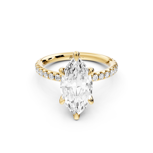 Elise - 2ct 14k yellow gold marquise diamond 6 - Talon Prong Diamond Crown with Pavé Engagement Ring - Mr. Alex Jewelry