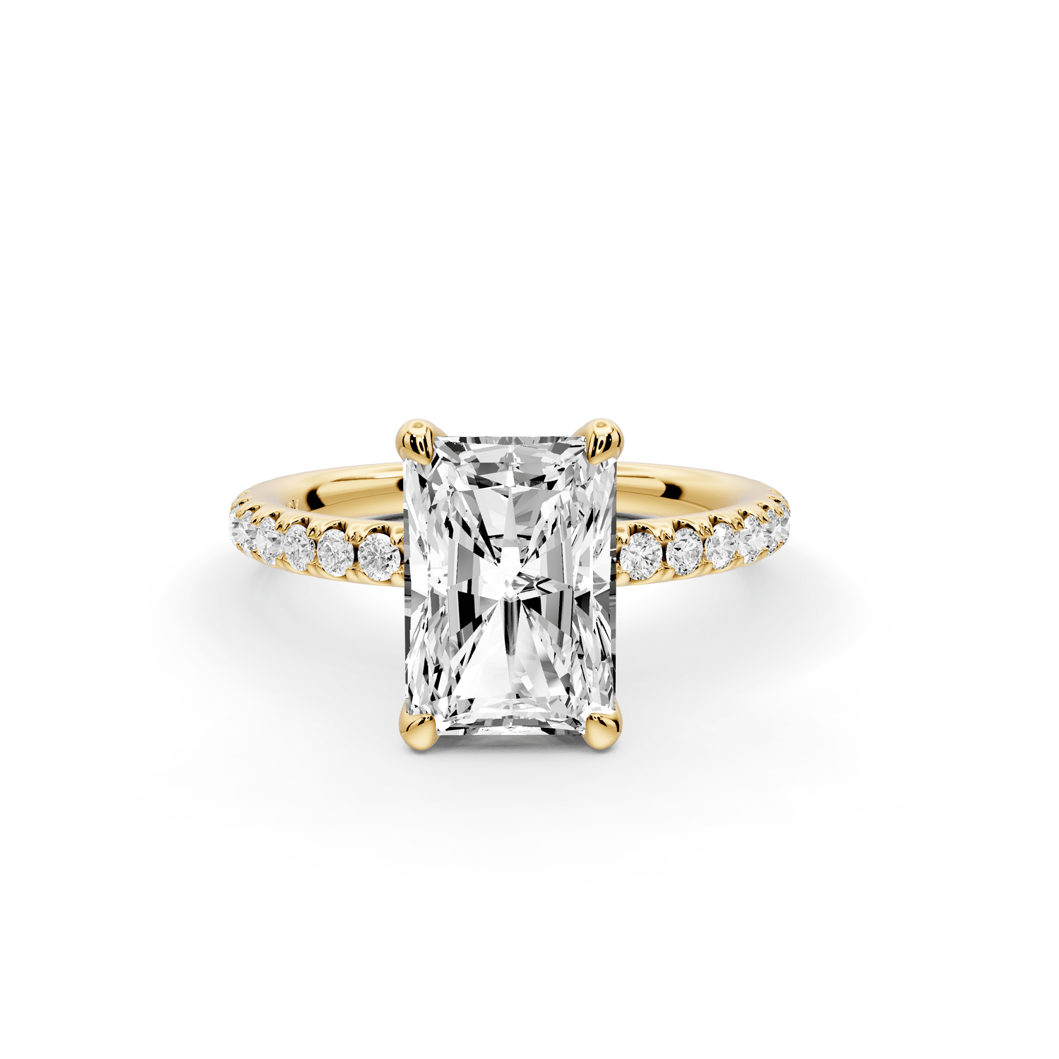 Elise - 2ct 14k yellow gold radiant diamond 6 - Talon Prong Diamond Crown with Pavé Engagement Ring - Mr. Alex Jewelry
