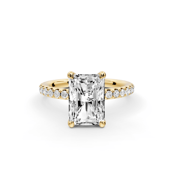 Elise - 2ct 14k yellow gold radiant diamond 6 - Talon Prong Diamond Crown with Pavé Engagement Ring - Mr. Alex Jewelry
