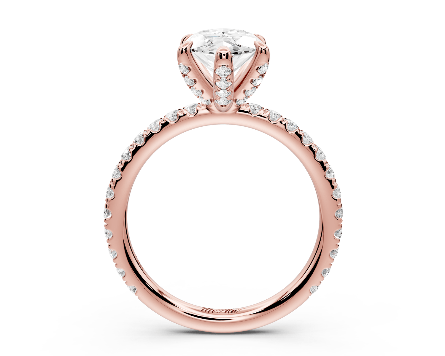 Elise - 2ct 18k rose gold marquise diamond 6 - Talon Prong Diamond Crown with Pavé Engagement Ring - Mr. Alex Jewelry