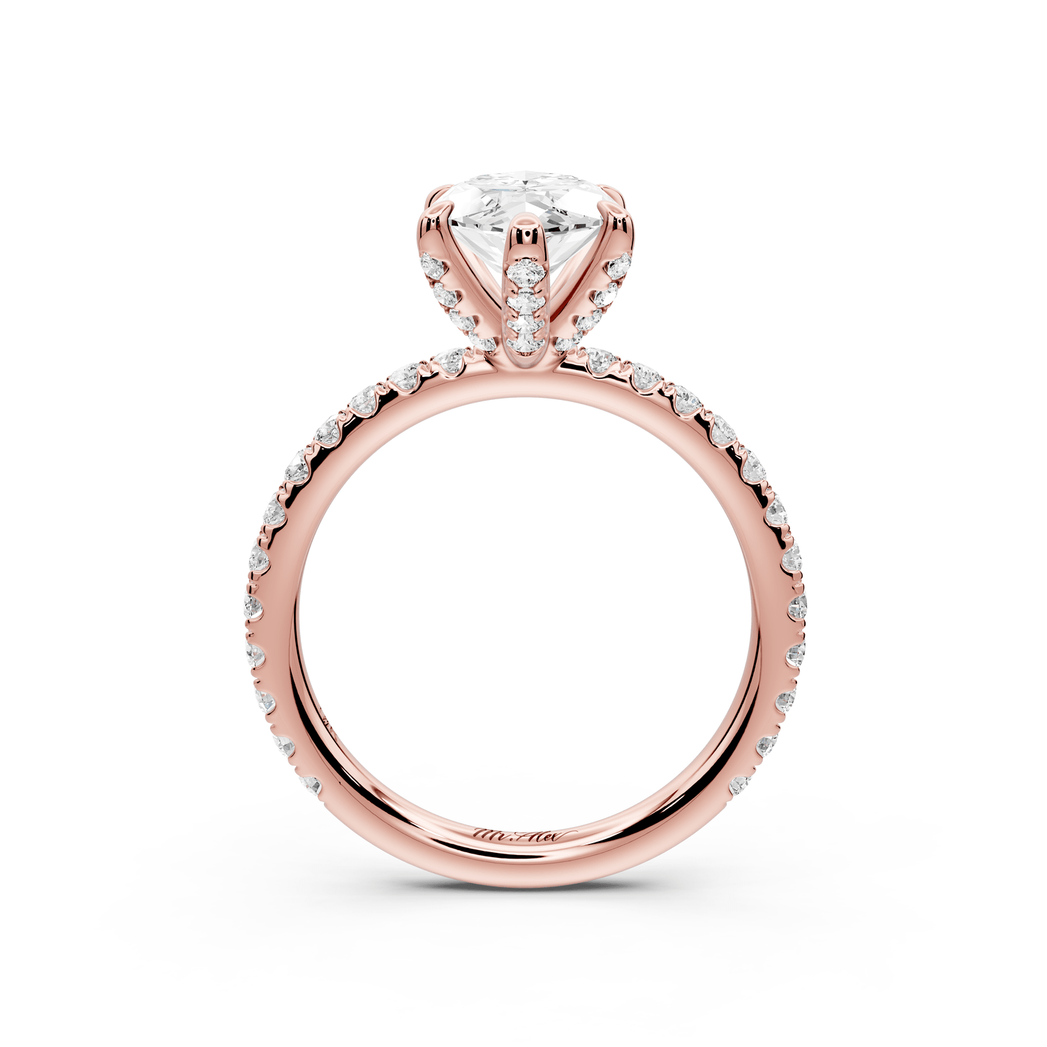 Elise - 2ct 18k rose gold marquise diamond 6 - Talon Prong Diamond Crown with Pavé Engagement Ring - Mr. Alex Jewelry