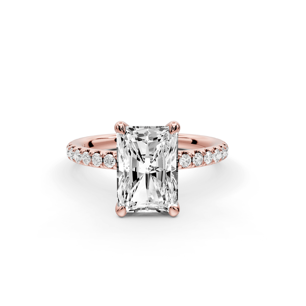 Elise - 2ct 18k rose gold radiant diamond 6 - Talon Prong Diamond Crown with Pavé Engagement Ring - Mr. Alex Jewelry