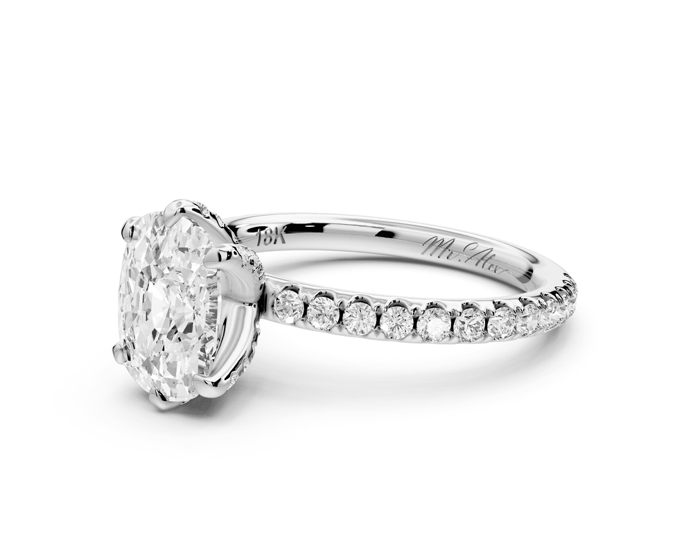Elise - 2ct 18k white gold ecushion diamond 6 - Talon Prong Diamond Crown with Pavé Engagement Ring - Mr. Alex Jewelry