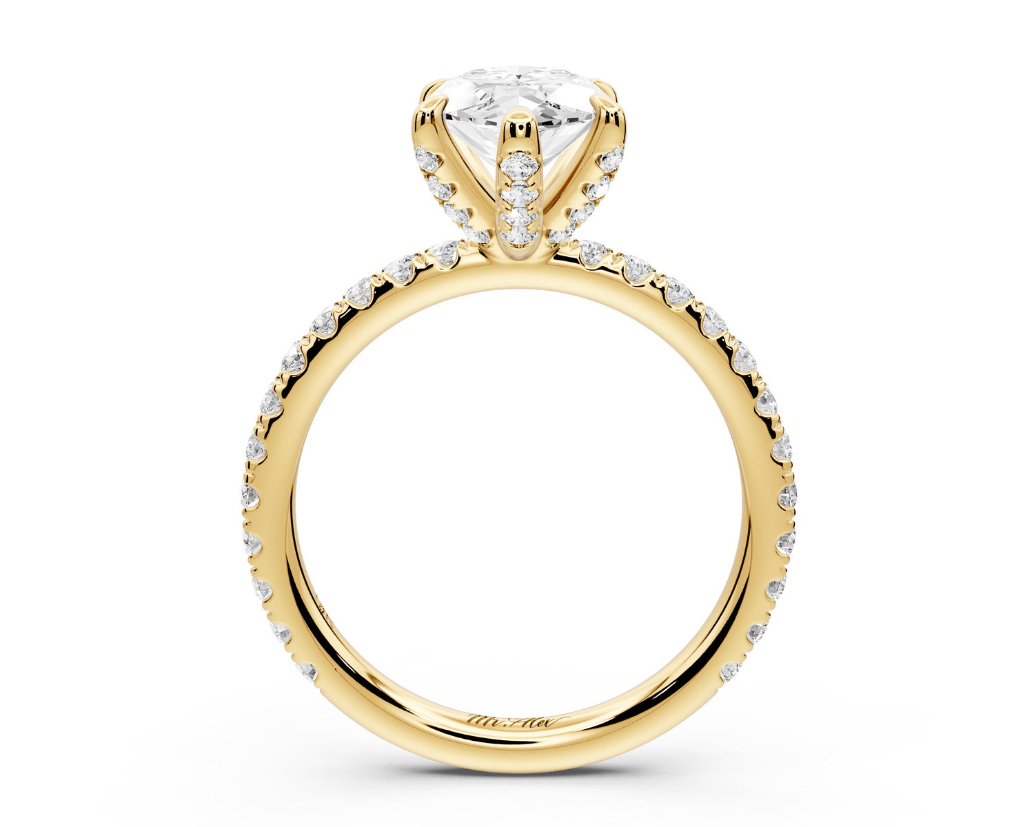 Elise - 2ct 18k yellow gold marquise diamond 6 - Talon Prong Diamond Crown with Pavé Engagement Ring - Mr. Alex Jewelry