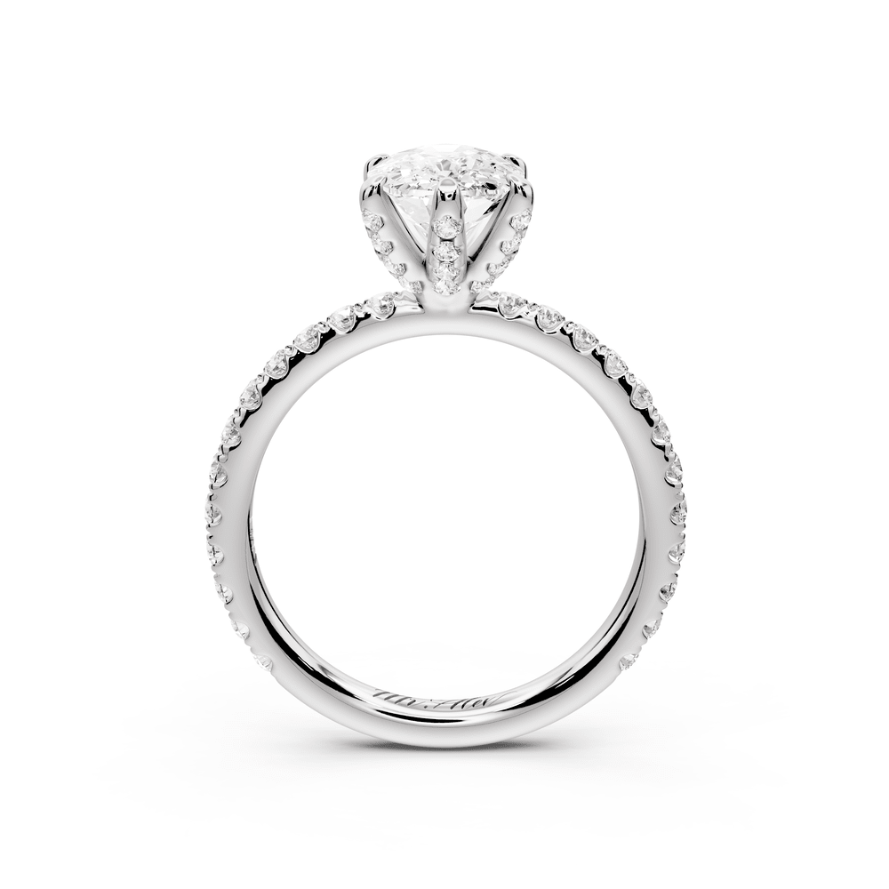 Elise - 2ct platinum ecushion diamond 6 - Talon Prong Diamond Crown with Pavé Engagement Ring - Mr. Alex Jewelry