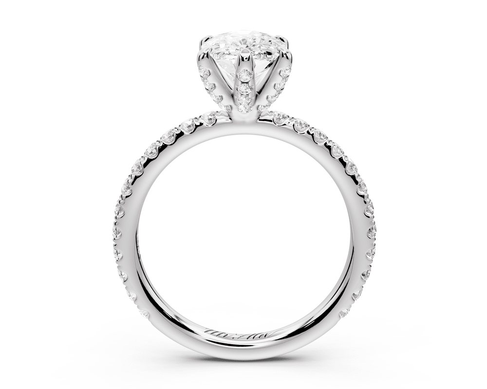 Elise - 2ct platinum ecushion diamond 6 - Talon Prong Diamond Crown with Pavé Engagement Ring - Mr. Alex Jewelry
