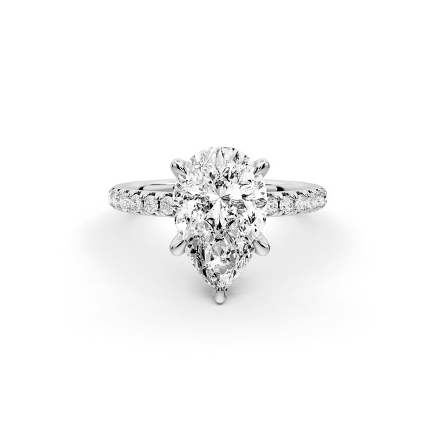 Elise - 2ct platinum pear diamond 6 - Talon Prong Diamond Crown with Pavé Engagement Ring - Mr. Alex Jewelry