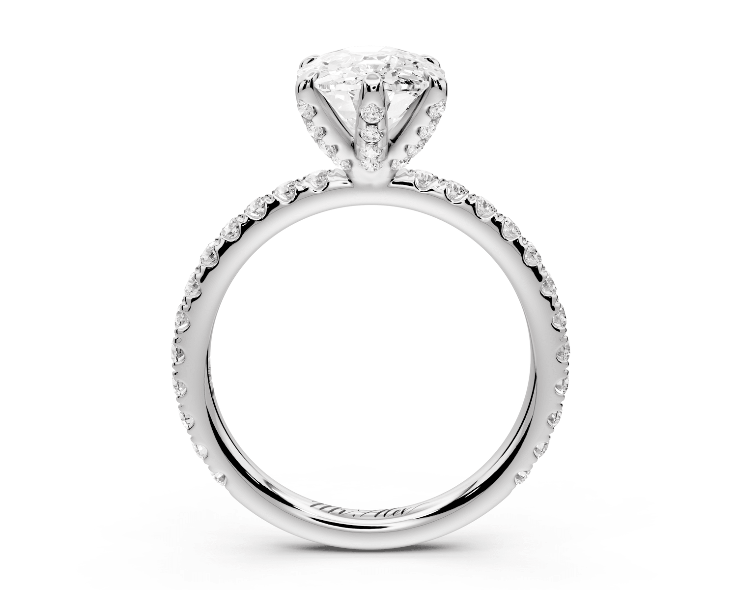 Elise - 3ct 14k white gold ecushion diamond 6 - Talon Prong Diamond Crown with Pavé Engagement Ring - Mr. Alex Jewelry