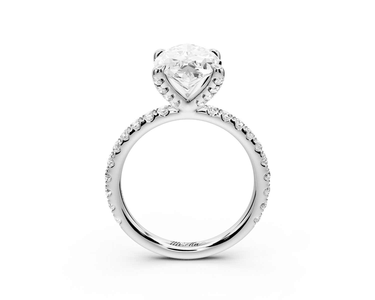 Elise - 3ct 14k white gold marquise diamond 6 - Talon Prong Diamond Crown with Pavé Engagement Ring - Mr. Alex Jewelry