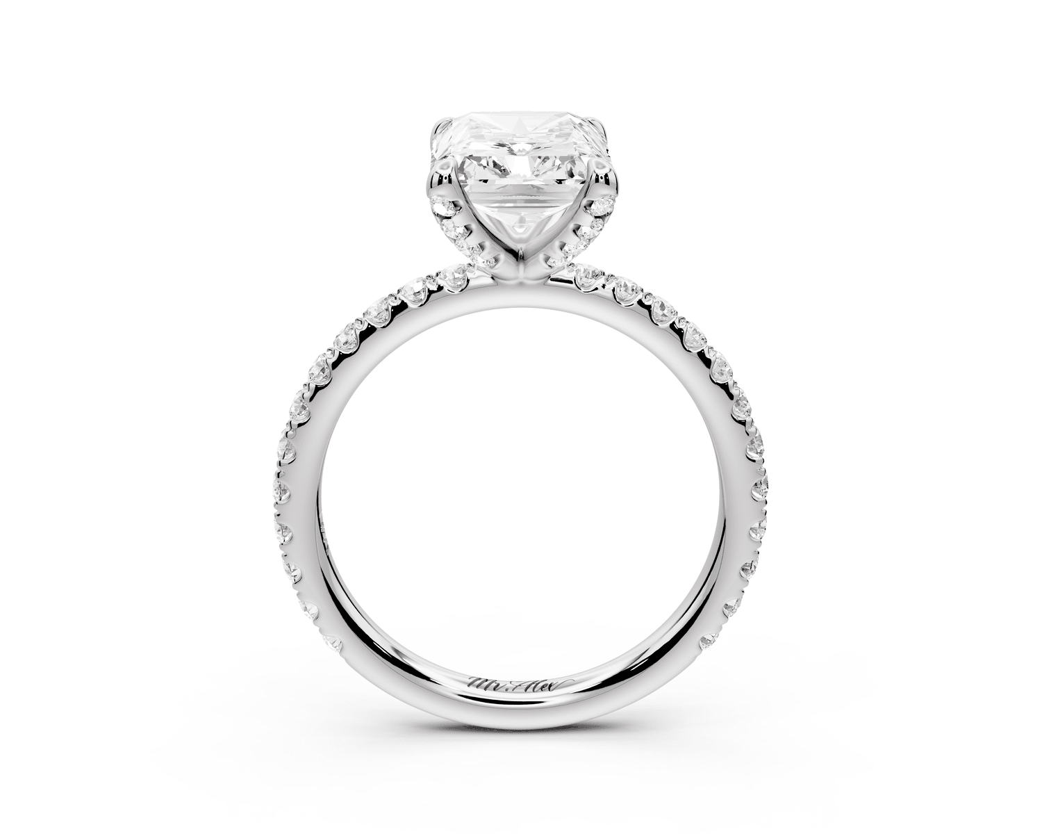 Elise - 3ct 14k white gold radiant diamond 6 - Talon Prong Diamond Crown with Pavé Engagement Ring - Mr. Alex Jewelry