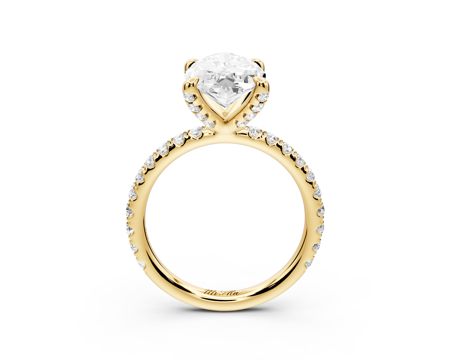 Elise - 3ct 14k yellow gold marquise diamond 6 - Talon Prong Diamond Crown with Pavé Engagement Ring - Mr. Alex Jewelry
