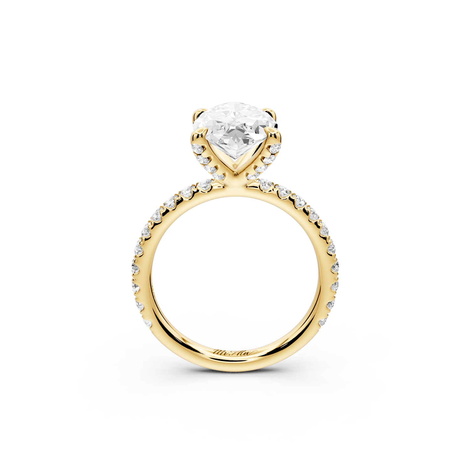 Elise - 3ct 14k yellow gold marquise diamond 6 - Talon Prong Diamond Crown with Pavé Engagement Ring - Mr. Alex Jewelry