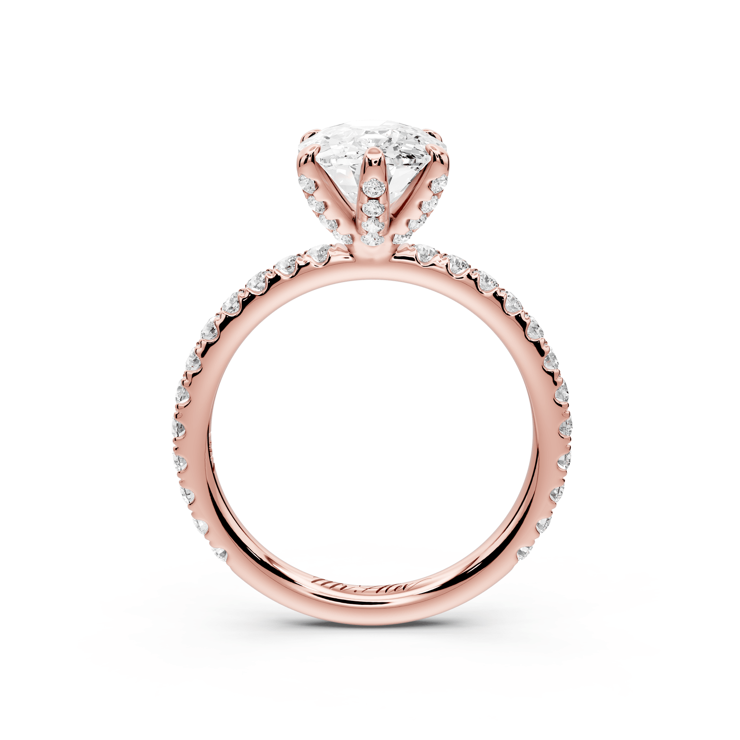 Elise - 3ct 18k rose gold ecushion diamond 6 - Talon Prong Diamond Crown with Pavé Engagement Ring - Mr. Alex Jewelry