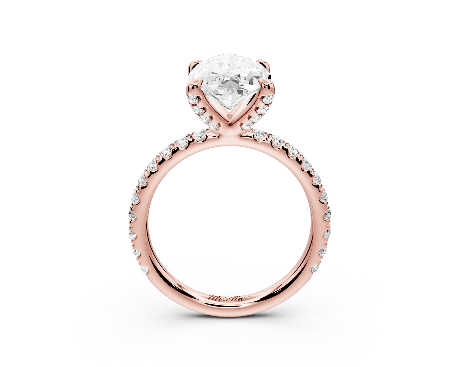 Elise - 3ct 18k rose gold marquise diamond 6 - Talon Prong Diamond Crown with Pavé Engagement Ring - Mr. Alex Jewelry