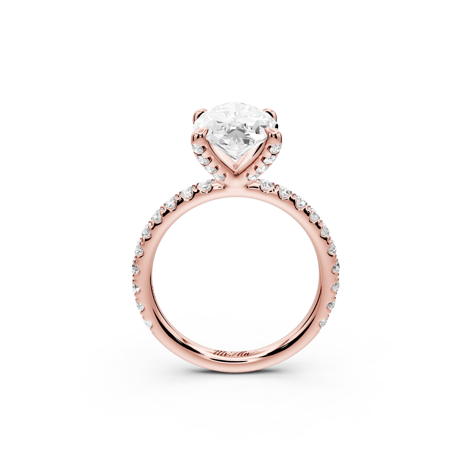 Elise - 3ct 18k rose gold marquise diamond 6 - Talon Prong Diamond Crown with Pavé Engagement Ring - Mr. Alex Jewelry