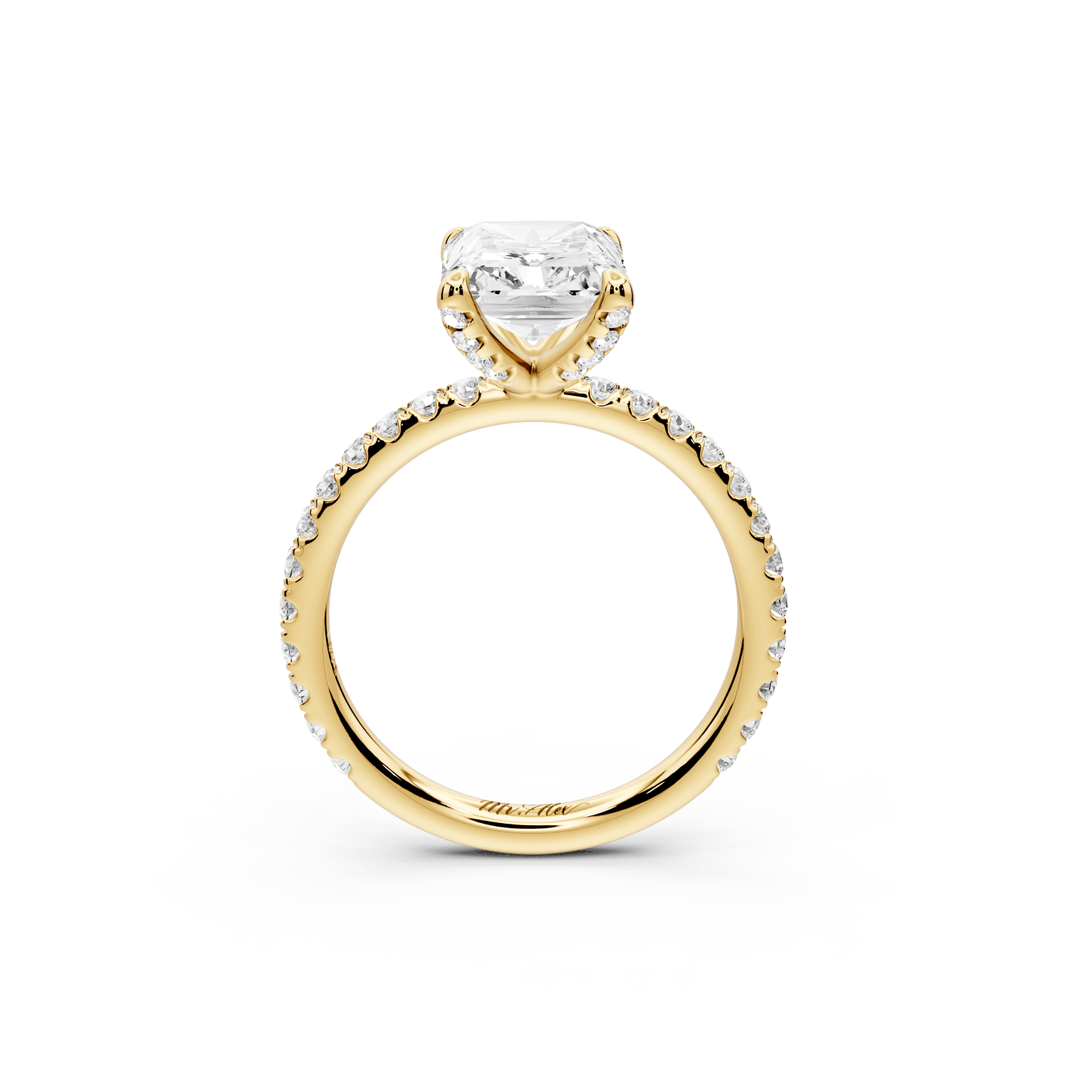 Elise - 3ct 18k yellow gold radiant diamond 6 - Talon Prong Diamond Crown with Pavé Engagement Ring - Mr. Alex Jewelry