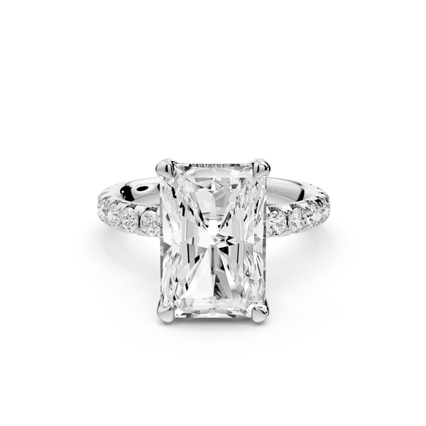 Elise - 4ct 14k white gold radiant diamond 6 - Talon Prong Diamond Crown with Pavé Engagement Ring - Mr. Alex Jewelry