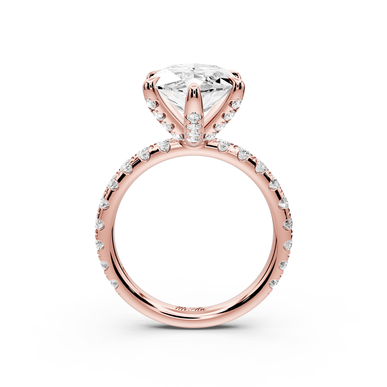 Elise - 5ct 14k rose gold marquise diamond 6 - Talon Prong Diamond Crown with Pavé Engagement Ring - Mr. Alex Jewelry