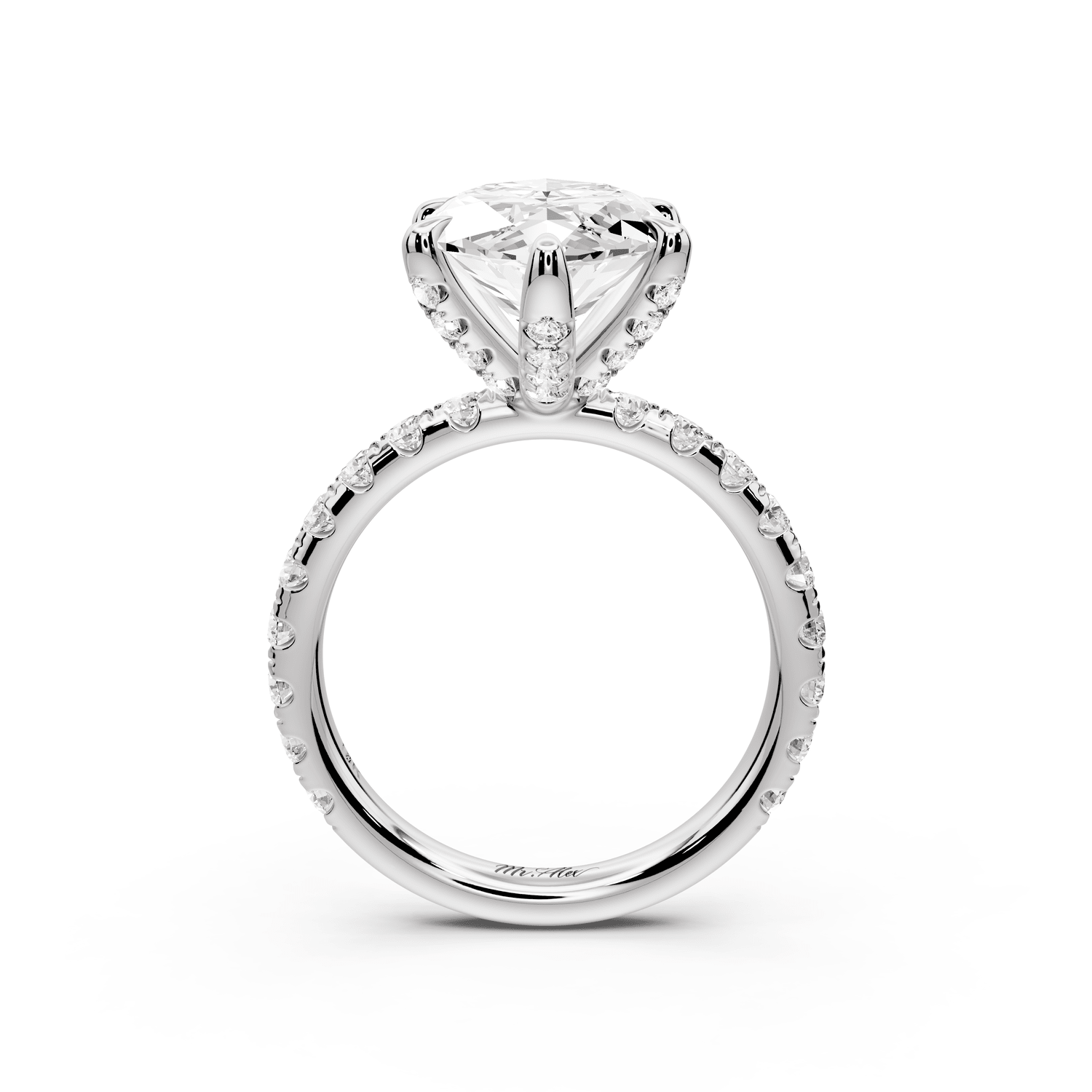 Elise - 5ct 14k white gold marquise diamond 6 - Talon Prong Diamond Crown with Pavé Engagement Ring - Mr. Alex Jewelry