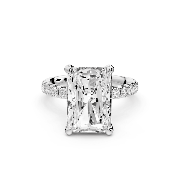 Elise - 5ct 14k white gold radiant diamond 6 - Talon Prong Diamond Crown with Pavé Engagement Ring - Mr. Alex Jewelry