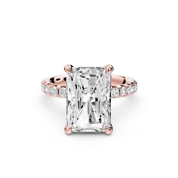 Elise - 5ct 18k rose gold radiant diamond 6 - Talon Prong Diamond Crown with Pavé Engagement Ring - Mr. Alex Jewelry