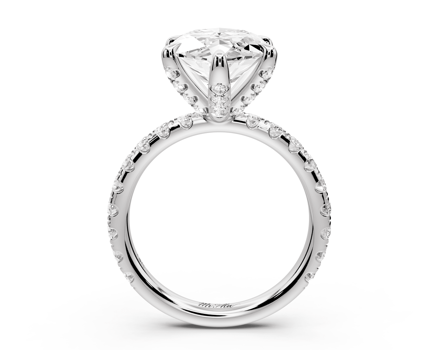 Elise - 5ct platinum marquise diamond 6 - Talon Prong Diamond Crown with Pavé Engagement Ring - Mr. Alex Jewelry