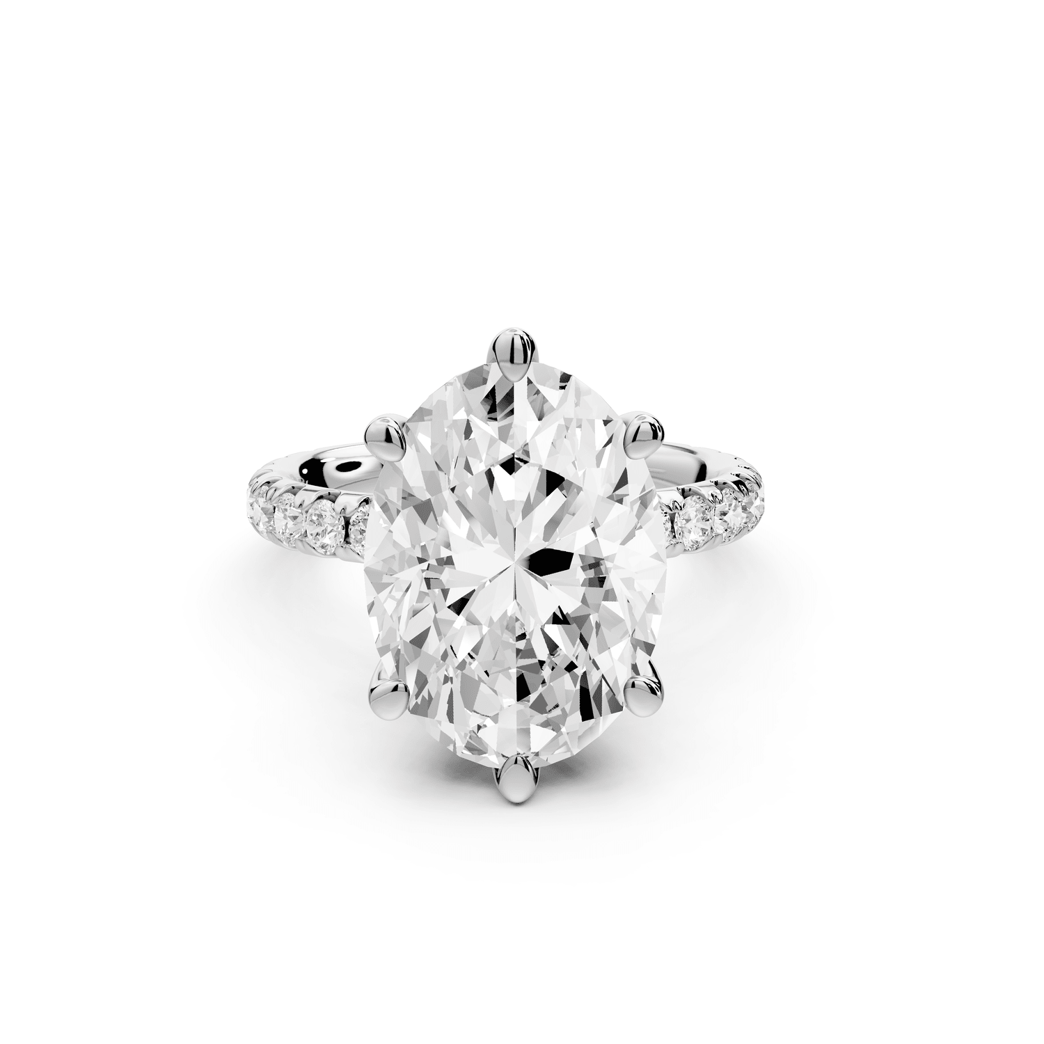 Elise - 5ct platinum oval diamond 6 - Talon Prong Diamond Crown with Pavé Engagement Ring - Mr. Alex Jewelry