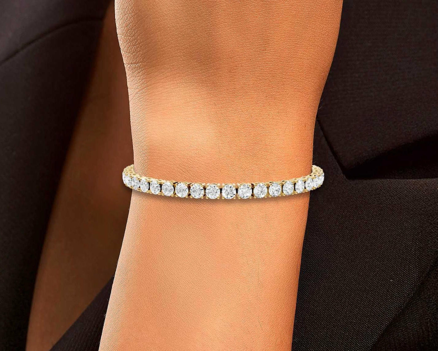 Eliza Diamond Tennis Bracelet (4.5mm) – 14K Yellow Gold - Mr. Alex Jewelry