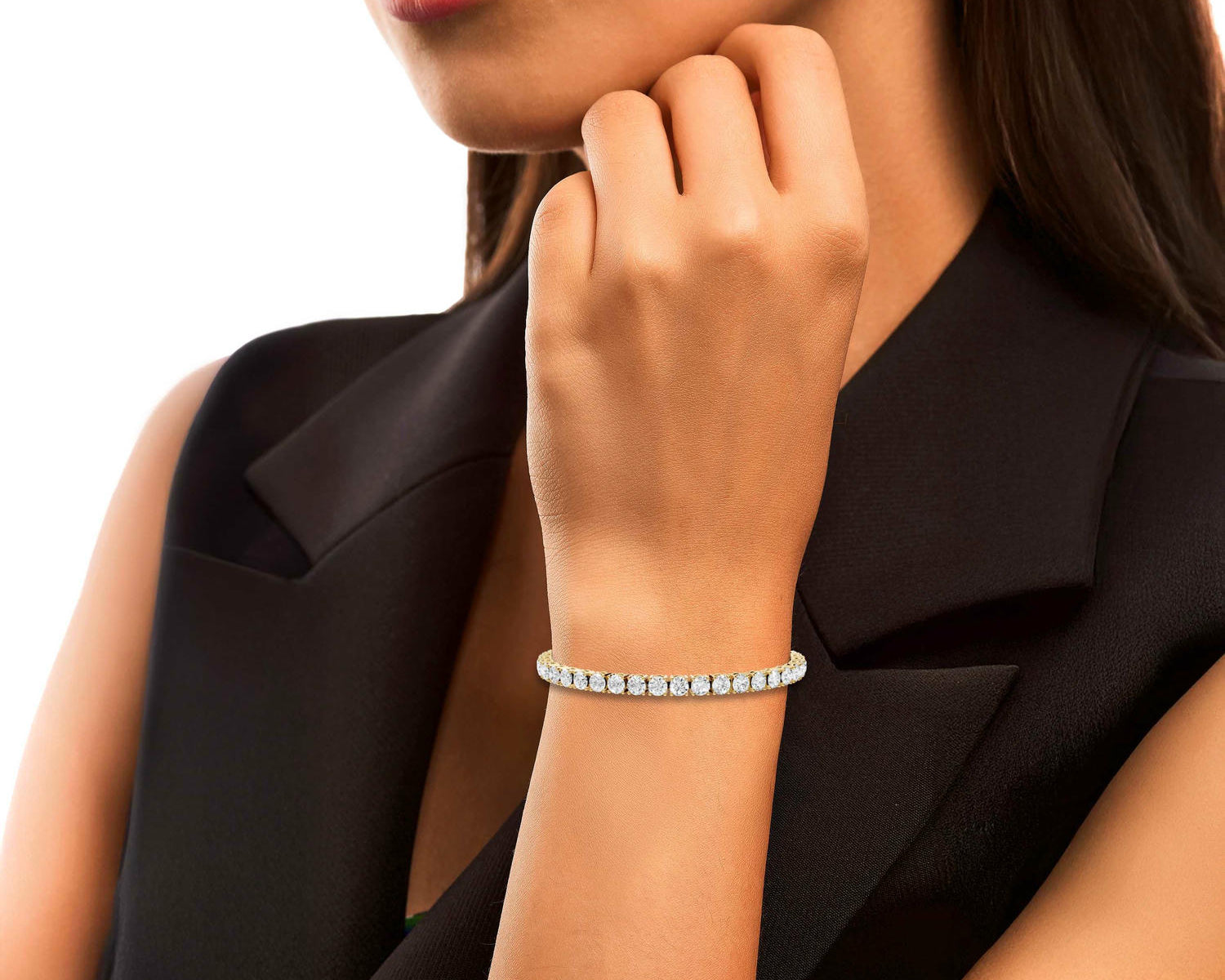 Eliza Diamond Tennis Bracelet (4.5mm) – 14K Yellow Gold - Mr. Alex Jewelry