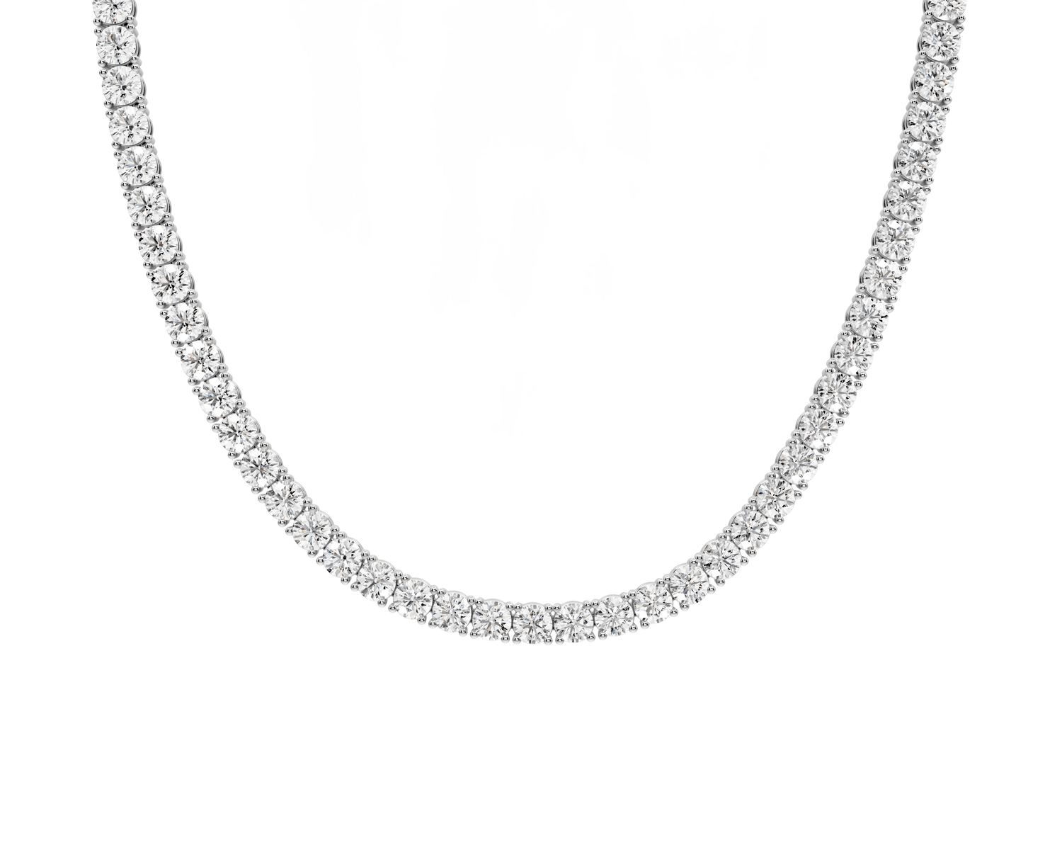 Eliza Diamond Tennis Necklace (4.5mm) – 14KT White Gold - Mr. Alex Jewelry