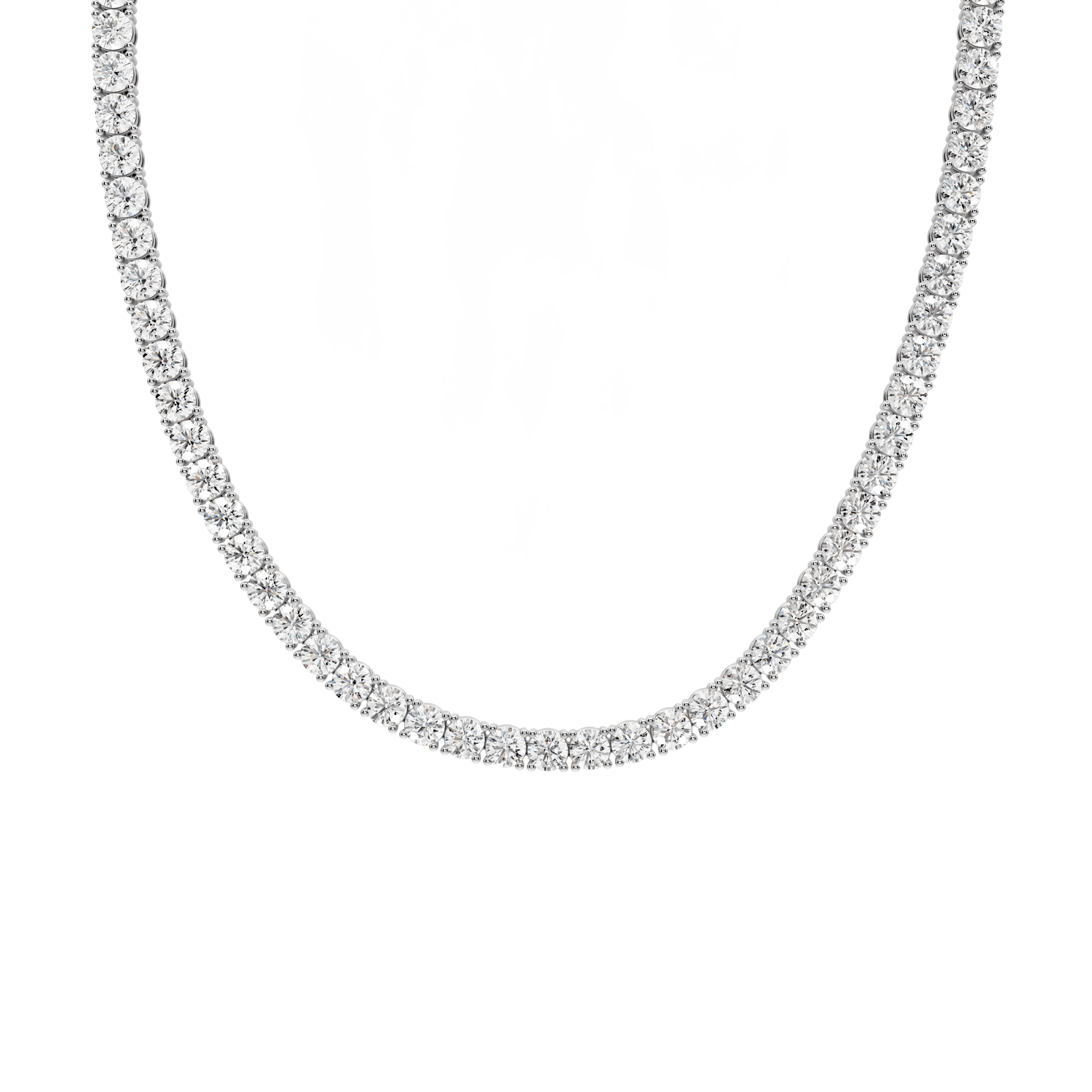 Eliza Diamond Tennis Necklace (4.5mm) – 14KT White Gold - Mr. Alex Jewelry