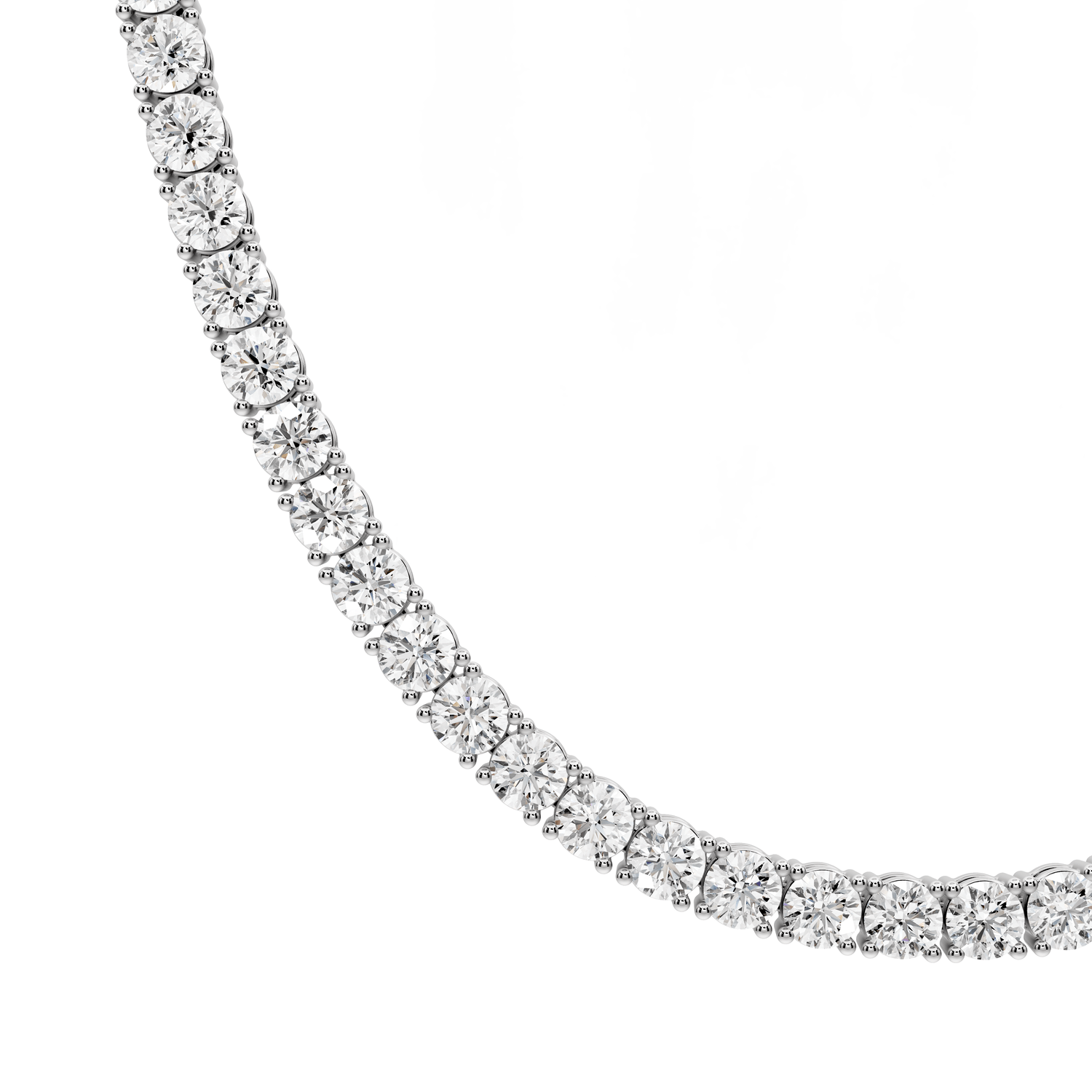 Eliza Diamond Tennis Necklace (4.5mm) – 14KT White Gold - Mr. Alex Jewelry