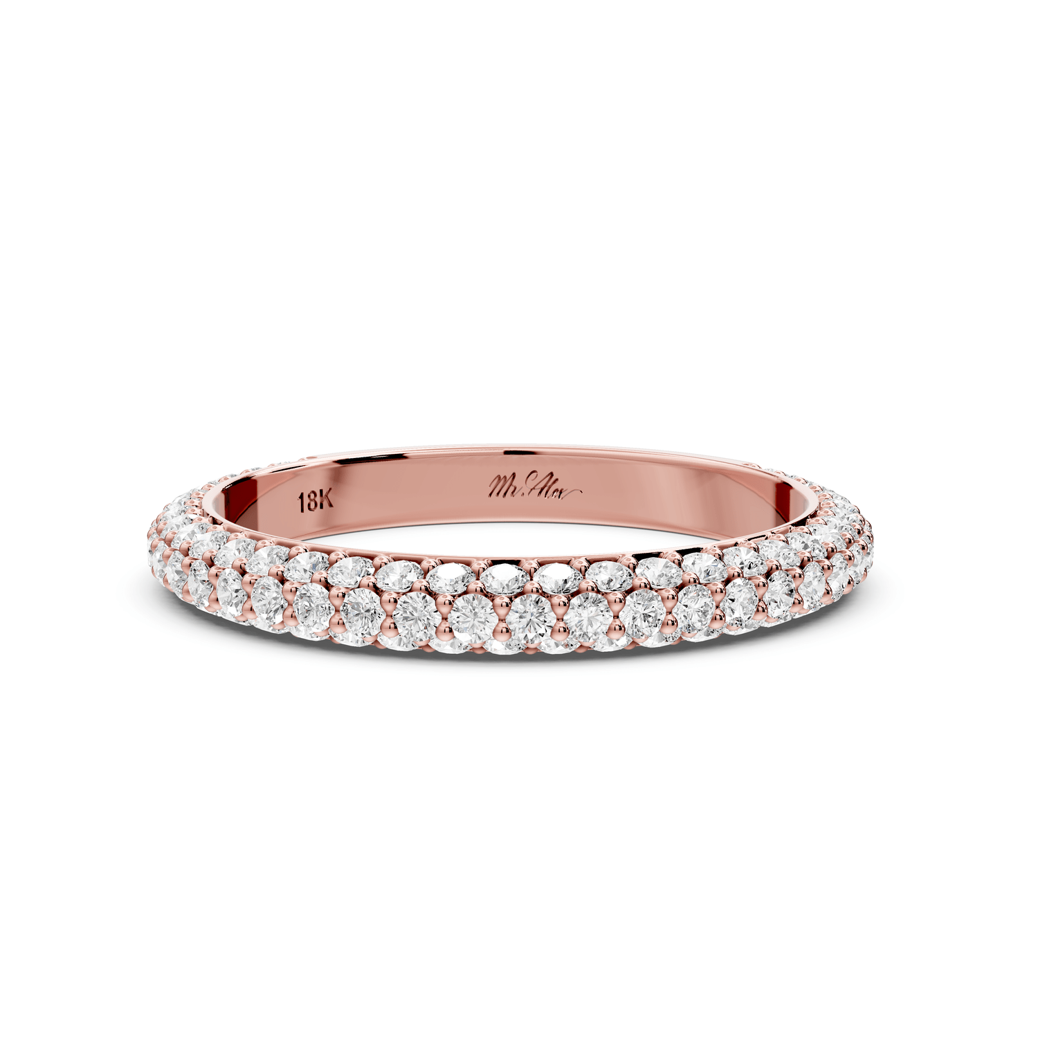 Ellora - 0.63ct 14k rose gold Diamond Pavé Eternity Band Ring - Mr. Alex Jewelry
