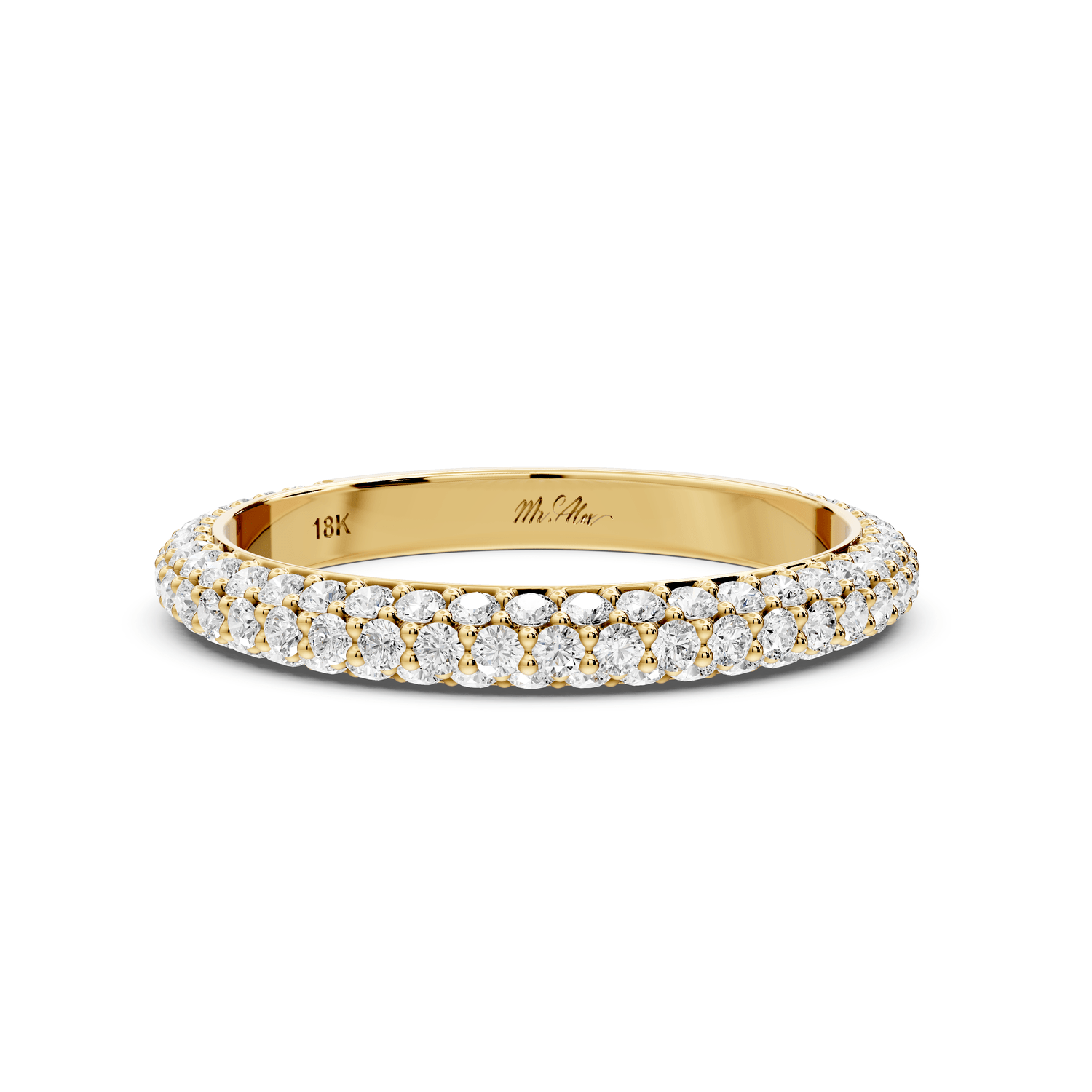 Ellora - 0.63ct 14k yellow gold Diamond Pavé Eternity Band Ring - Mr. Alex Jewelry
