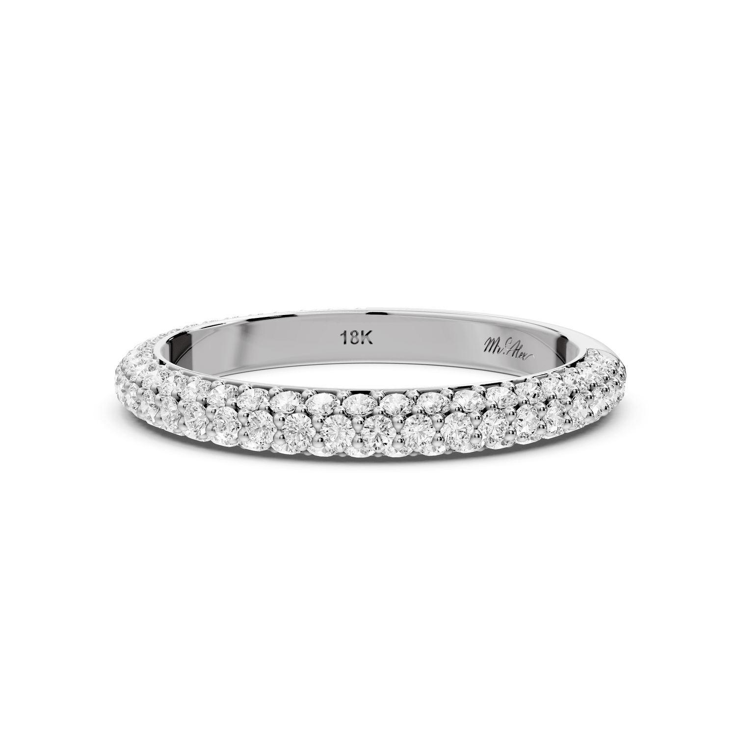 Ellora - 0.63ct 18k white gold Diamond Pavé Eternity Band Ring - Mr. Alex Jewelry