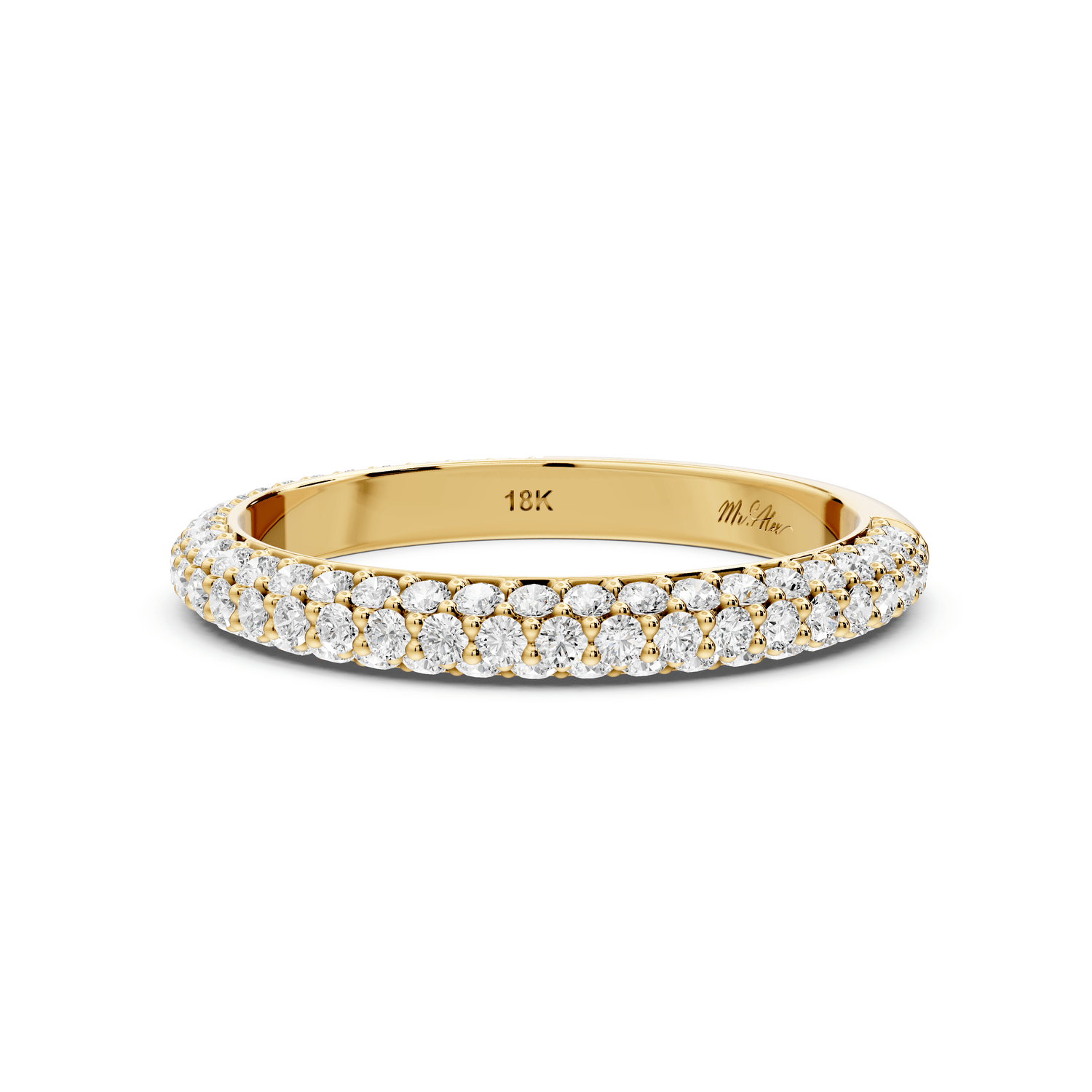 Ellora - 0.63ct 18k yellow gold Diamond Pavé Eternity Band Ring - Mr. Alex Jewelry