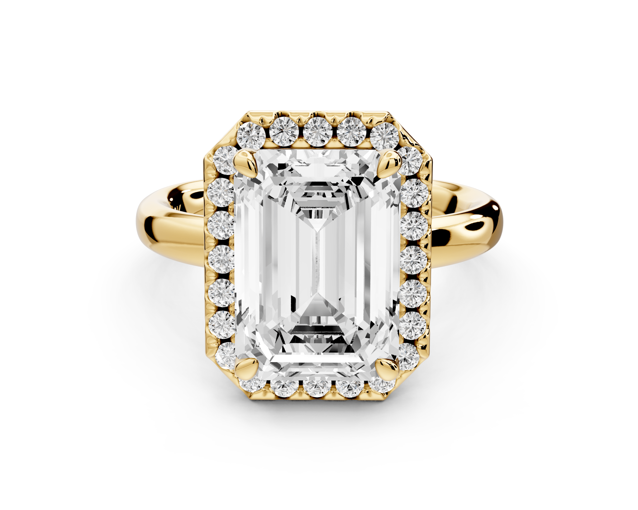 Emerald Cut Diamond Halo Engagement Ring (AJ104E) - Mr. Alex Jewelry