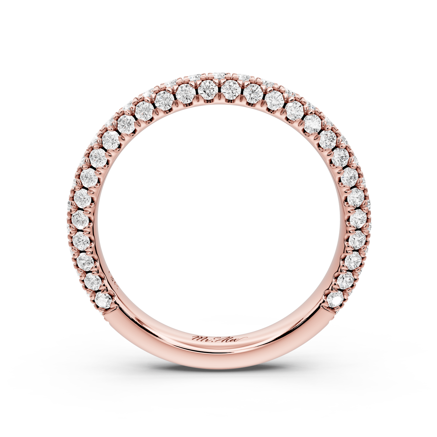 Emilia - 18k rose gold Triple Row Pave Full Eternity Wedding Band - Mr. Alex Jewelry