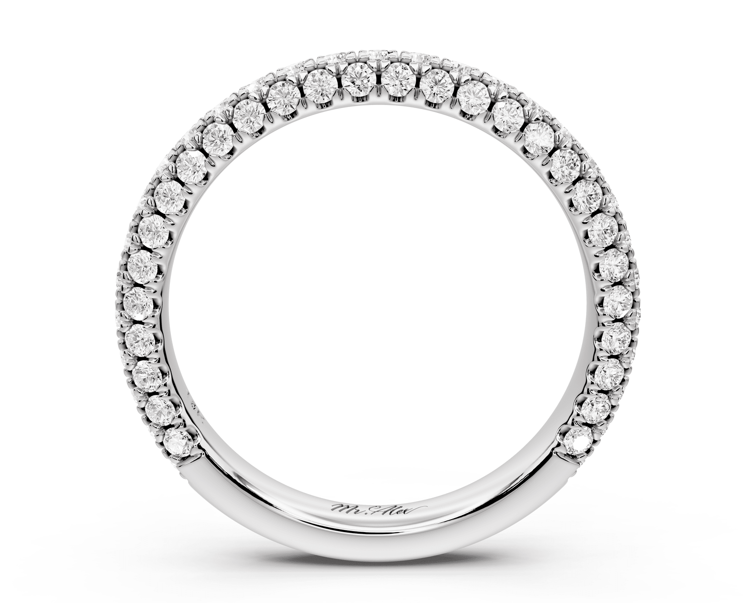 Emilia - 18k white gold Triple Row Pave Full Eternity Wedding Band - Mr. Alex Jewelry