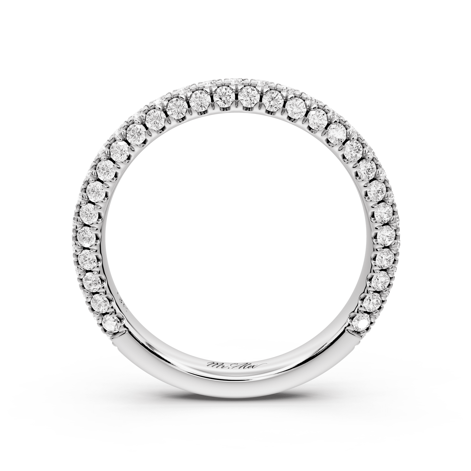 Emilia - 18k white gold Triple Row Pave Full Eternity Wedding Band - Mr. Alex Jewelry