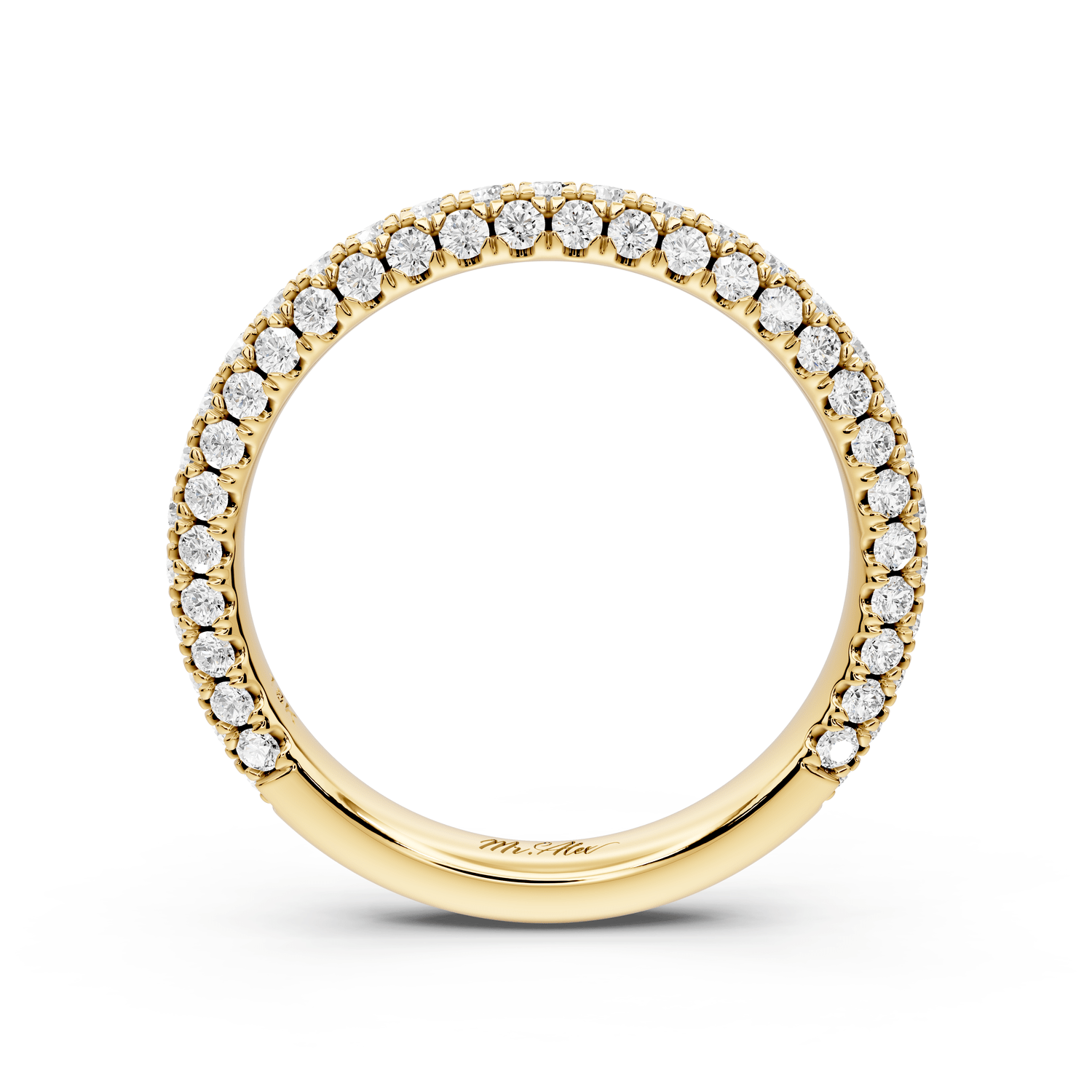 Emilia - 18k yellow gold Triple Row Pave Full Eternity Wedding Band - Mr. Alex Jewelry